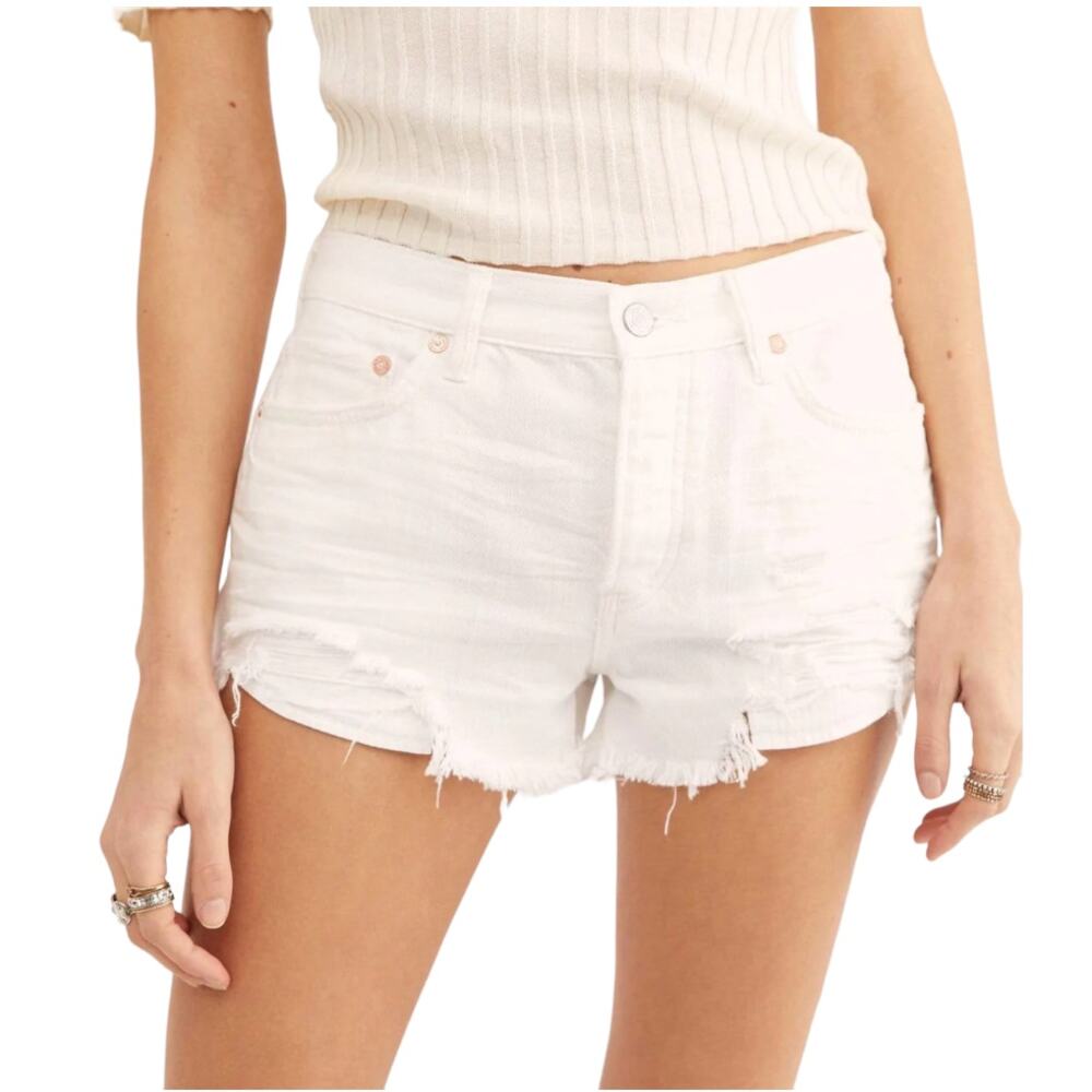 Free People Loving Good Vibrations Shorts Spring White Size 30